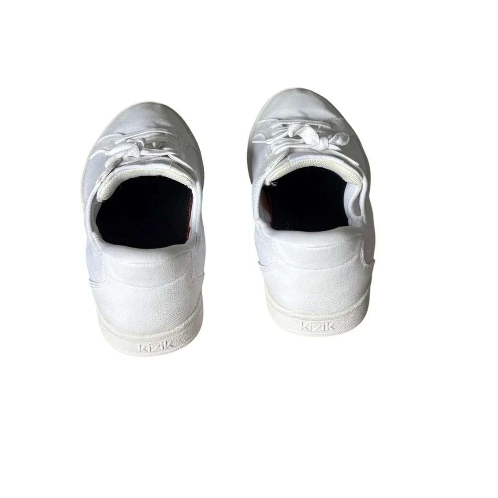 Kizik Madrid Eco White Canvas Hands-Free Sneakers Womens 8 Mens 6.5 L3FC